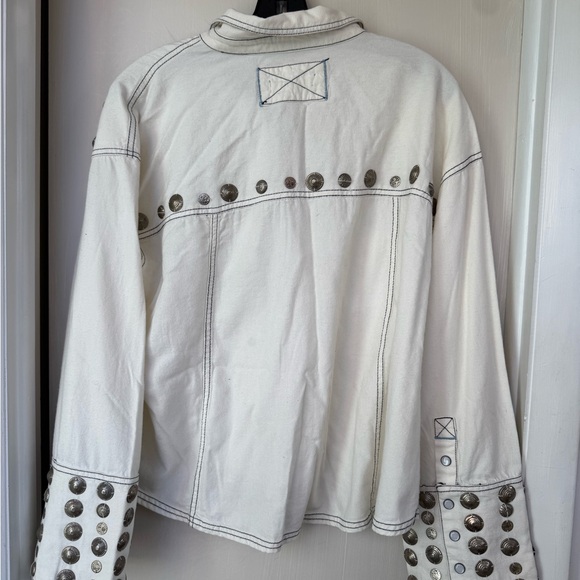 Free People Cream Utility Jacket with Gold Details - Picture 5 of 11